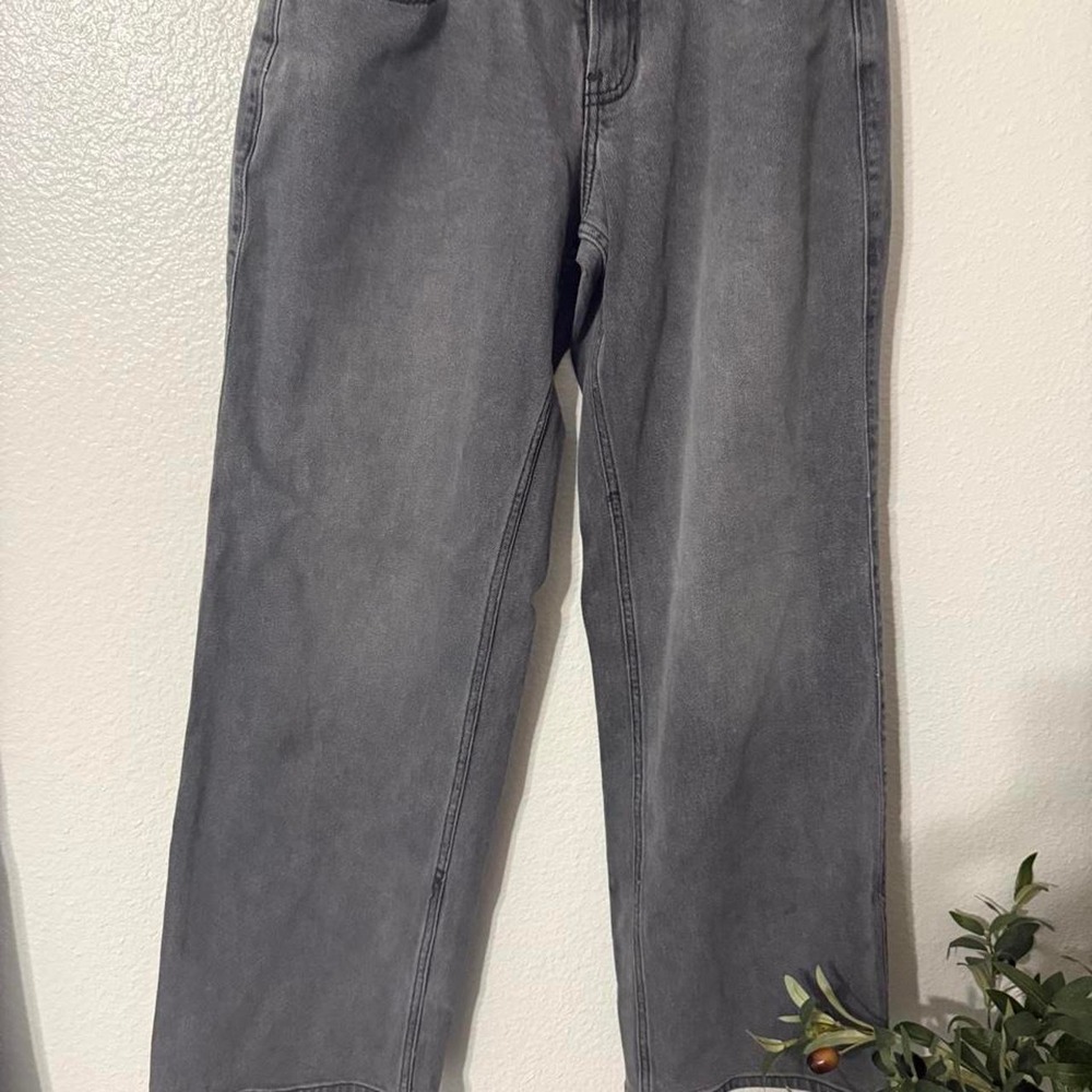 Hollister Low-Rise Baggy Jeans W26R Gray Wash Y2K Streetwear Wide Leg Denim